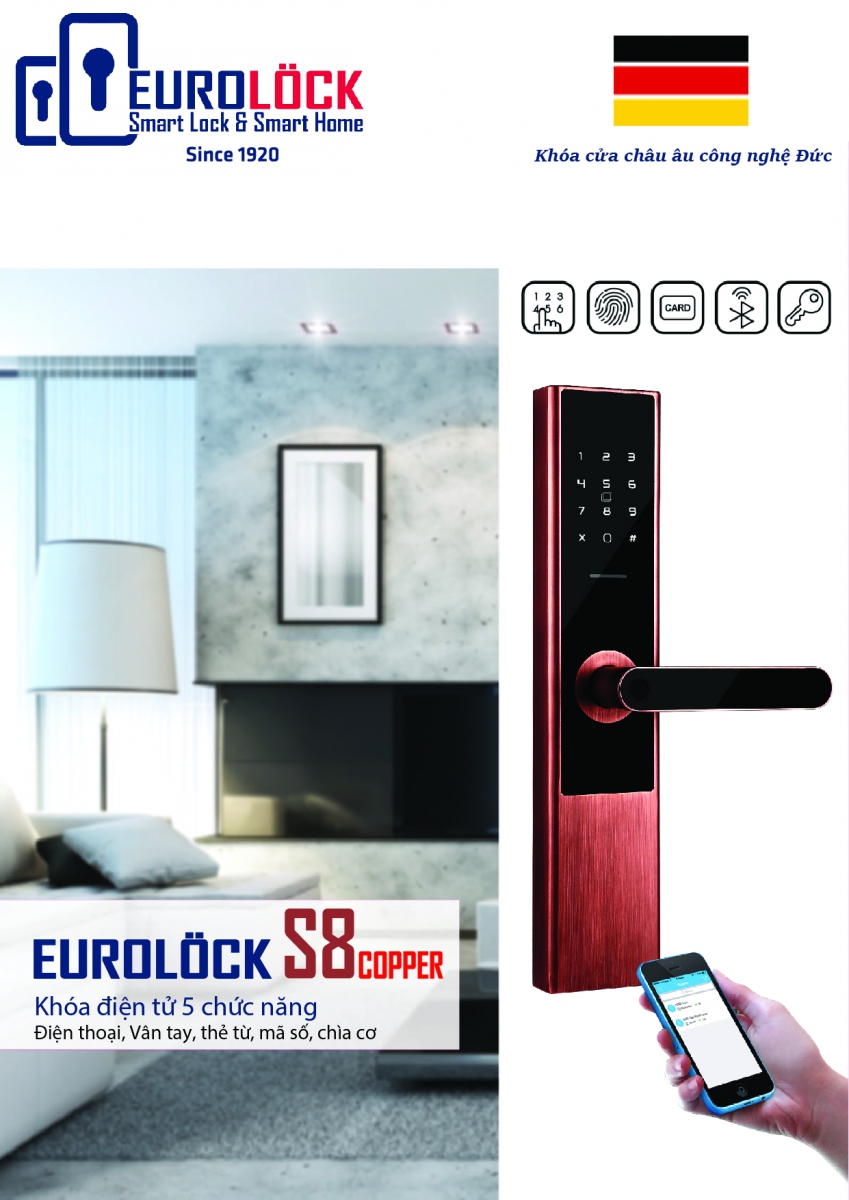 Khóa cửa thông minh Eurolock tính năng an toàn bảo vệ tuyệt đối