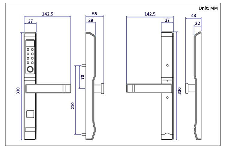 Khóa điện tử vân tay cửa nhôm