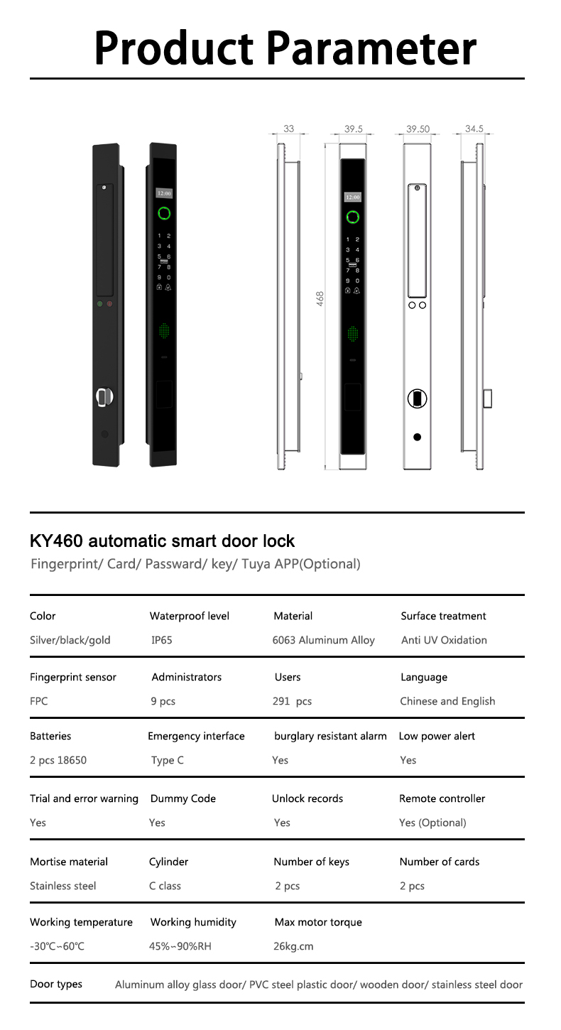 Khóa vân tay cửa nhôm EUROLOCK Z9000AL