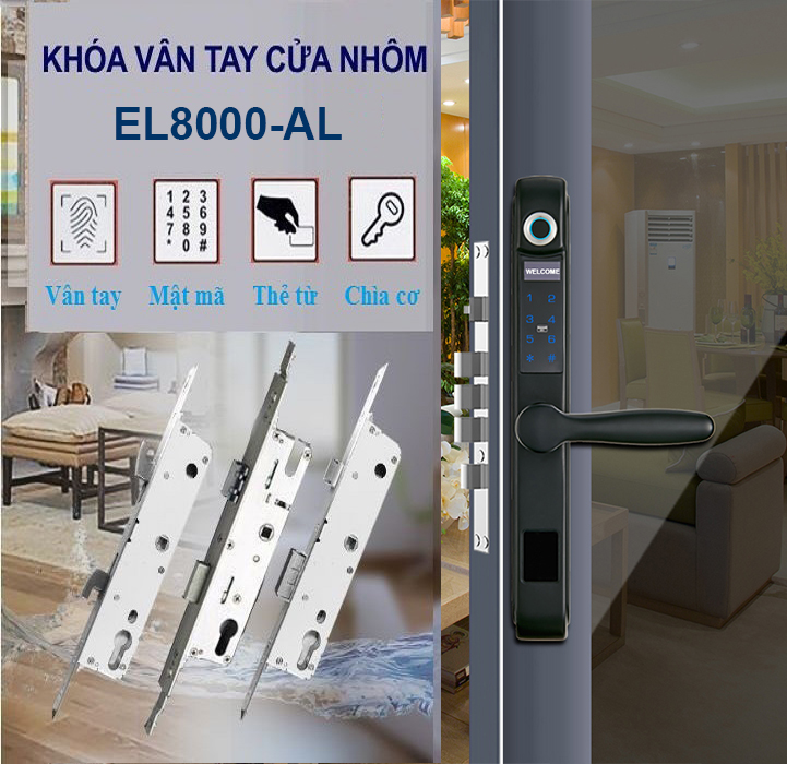 Khóa điện tử vân tay cửa nhôm