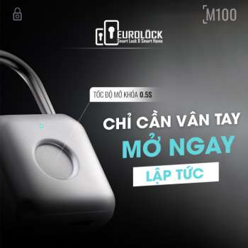 Khóa móc bấm mở bằng vân tay cao cấp của Eurolock